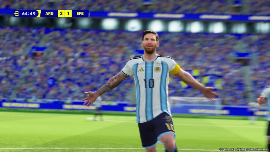 eFootball kick-off Messi