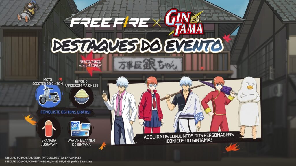 Free Fire e GINTAMA Evento