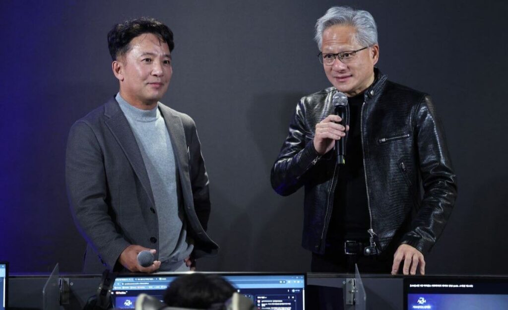 Taekjin Kim e Jensen Huang